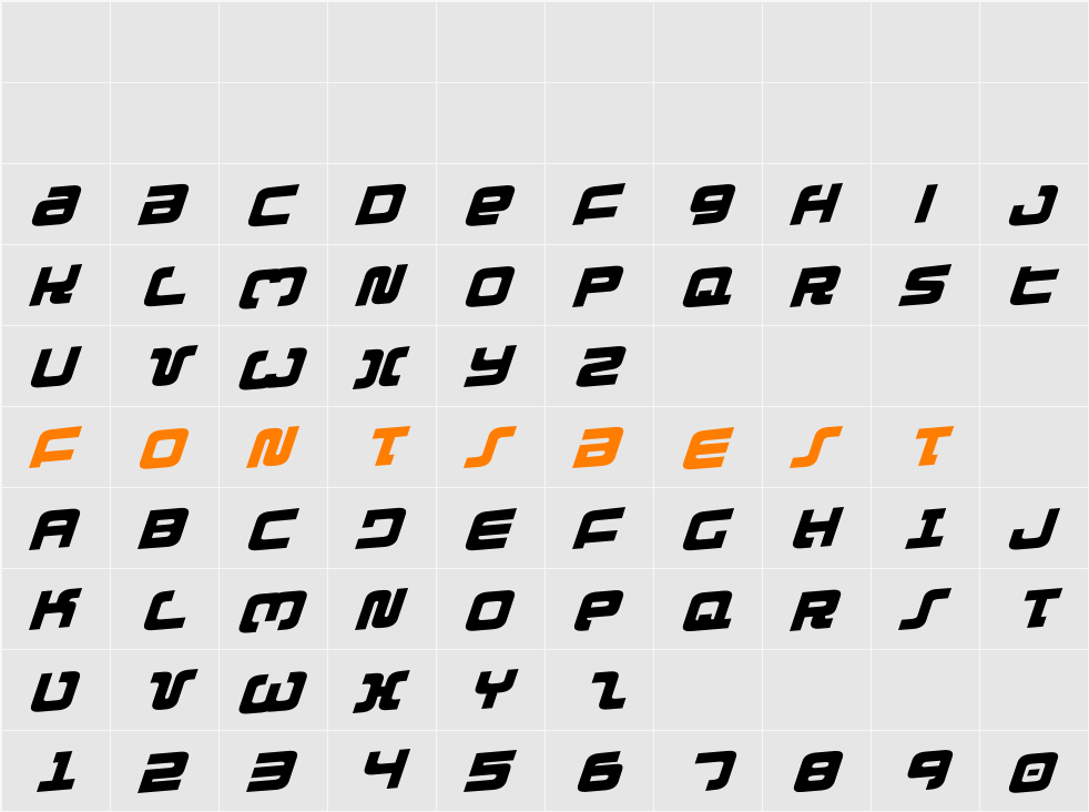 Exedore Rotalic Character Map