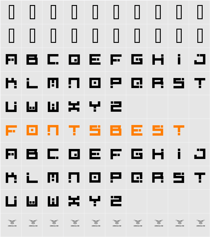 Digital Firebomb Character Map