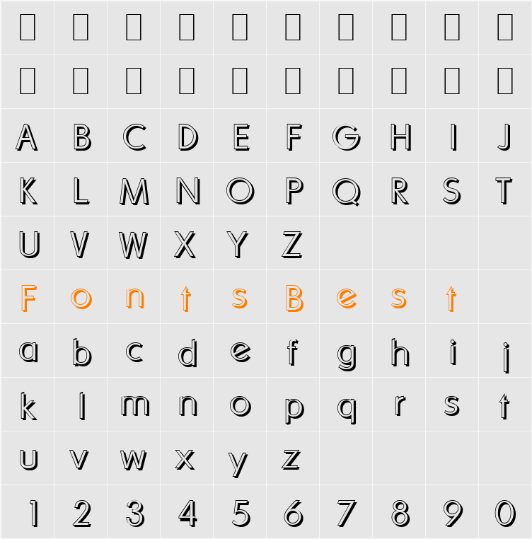 LiamBeckerShadow-Xlight Character Map
