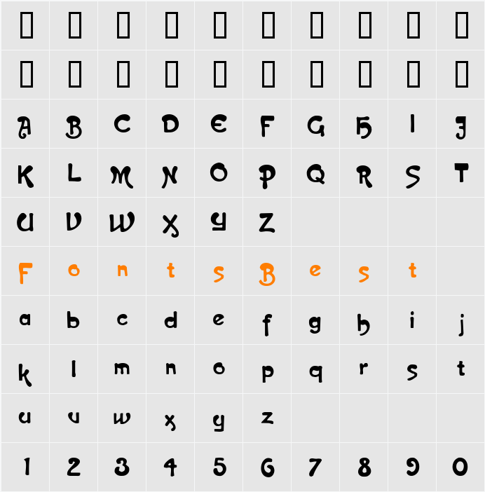 Pumpernix Character Map