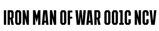 IRON MAN OF WAR 001C NCV Font Image