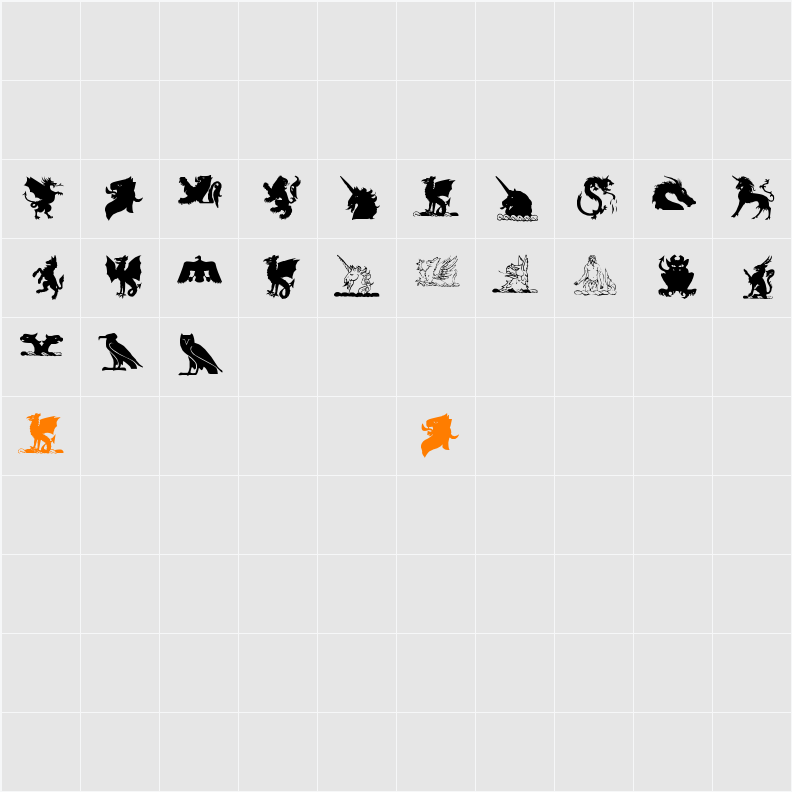 lpmyth2 Character Map