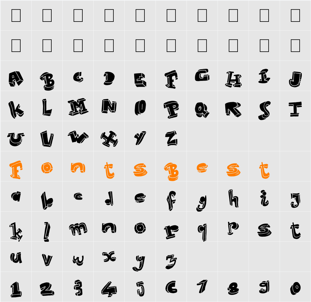 Strokeless Character Map