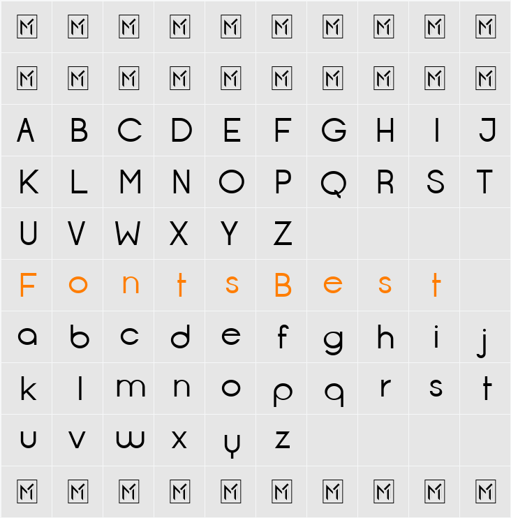 Opificio Character Map