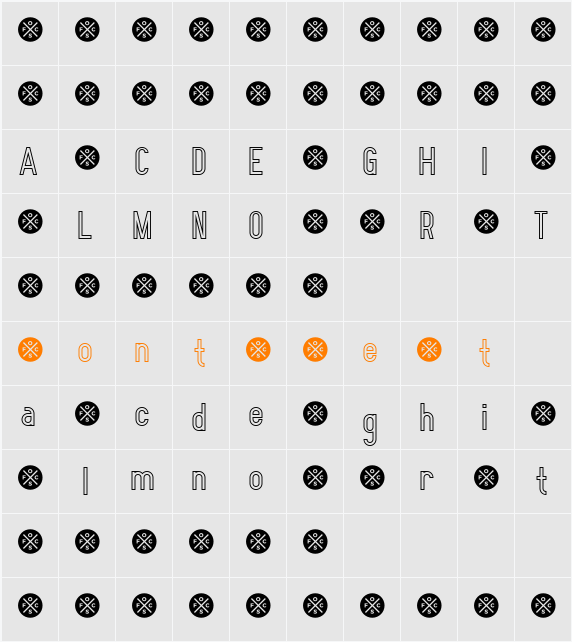 Elegrand Gothic Inline Demo Character Map