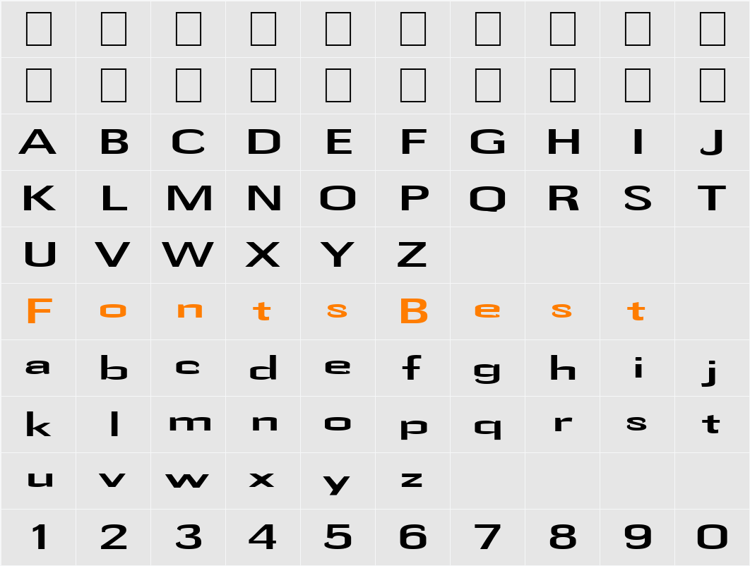 FZ BASIC 58 EX Character Map