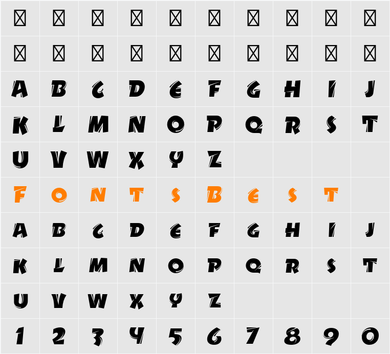 Drycut ITC Std Character Map