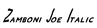 Zamboni Joe Italic Font Image