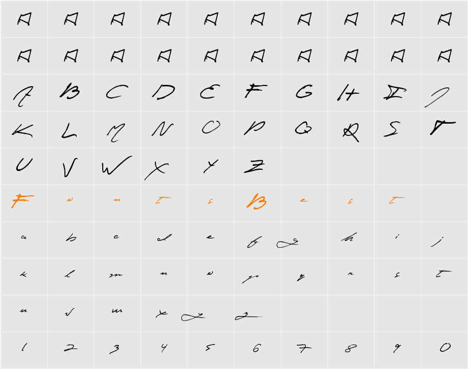 jey Character Map