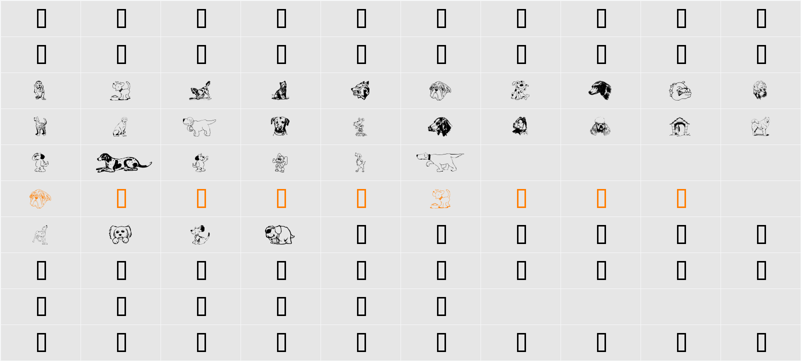 DoggArt Character Map