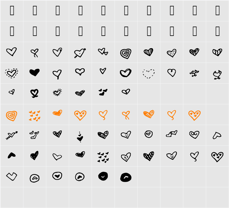 MWHeart Character Map