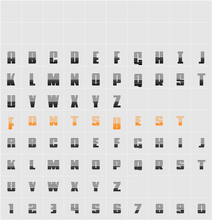 Power Lord Gradient Character Map
