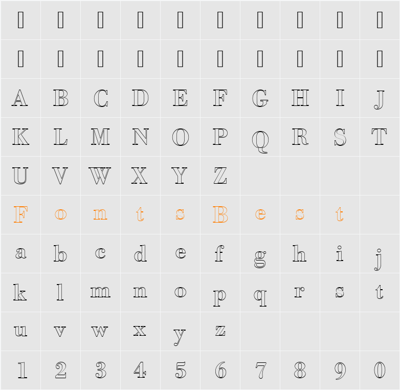 BodoniAntTDemBolOu1 Character Map