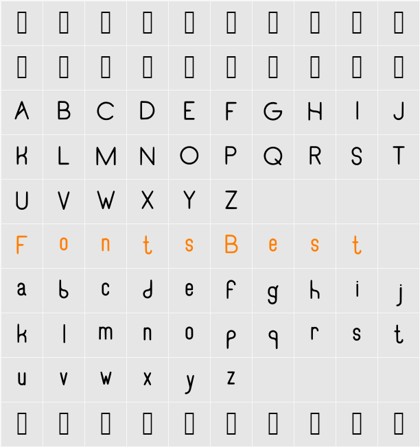 RecinosScript Regular Character Map