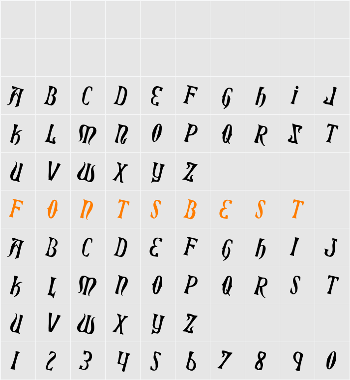 Xiphos Counter-Rotated Character Map