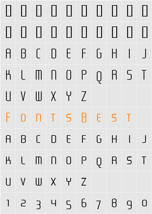 Sugarskin BTN Small Cap Character Map