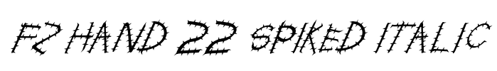 FZ HAND 22 SPIKED ITALIC  Font Image