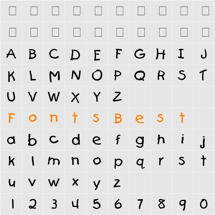 926-CAI978 Character Map