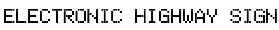 Electronic Highway Sign Font Image