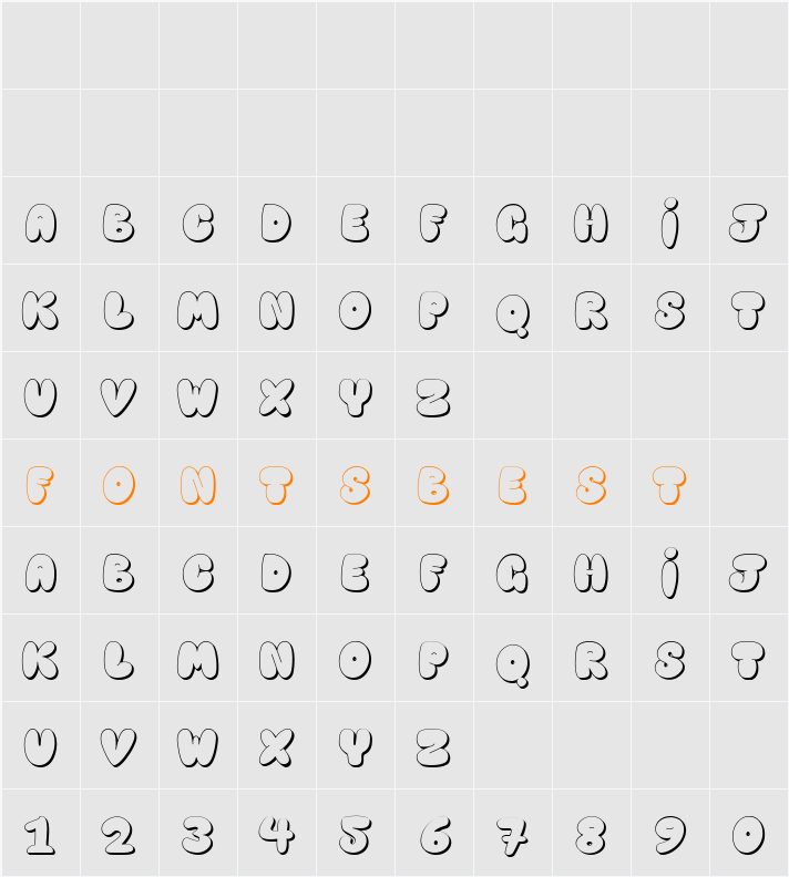 Happy brown cat shadow Character Map