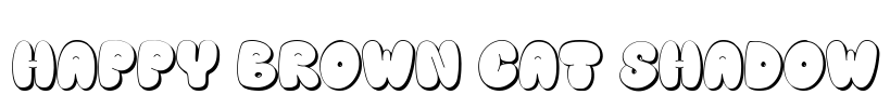 Happy brown cat shadow Font Image