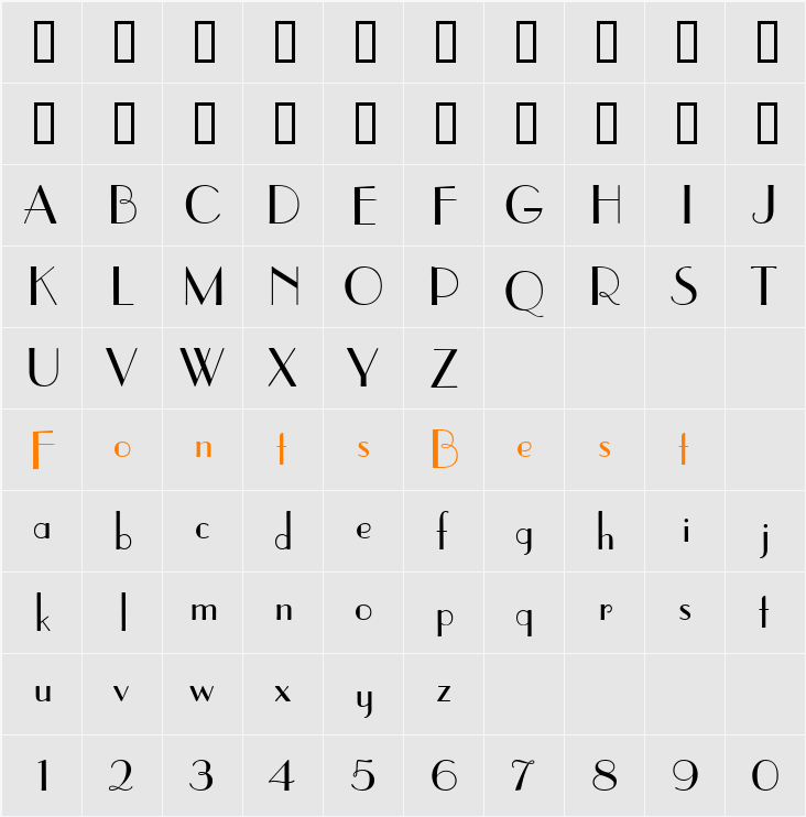 Elysee Character Map