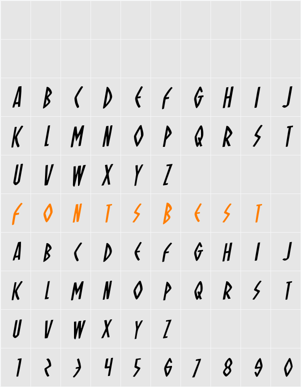 Oh Mighty Isis Rotalic Character Map