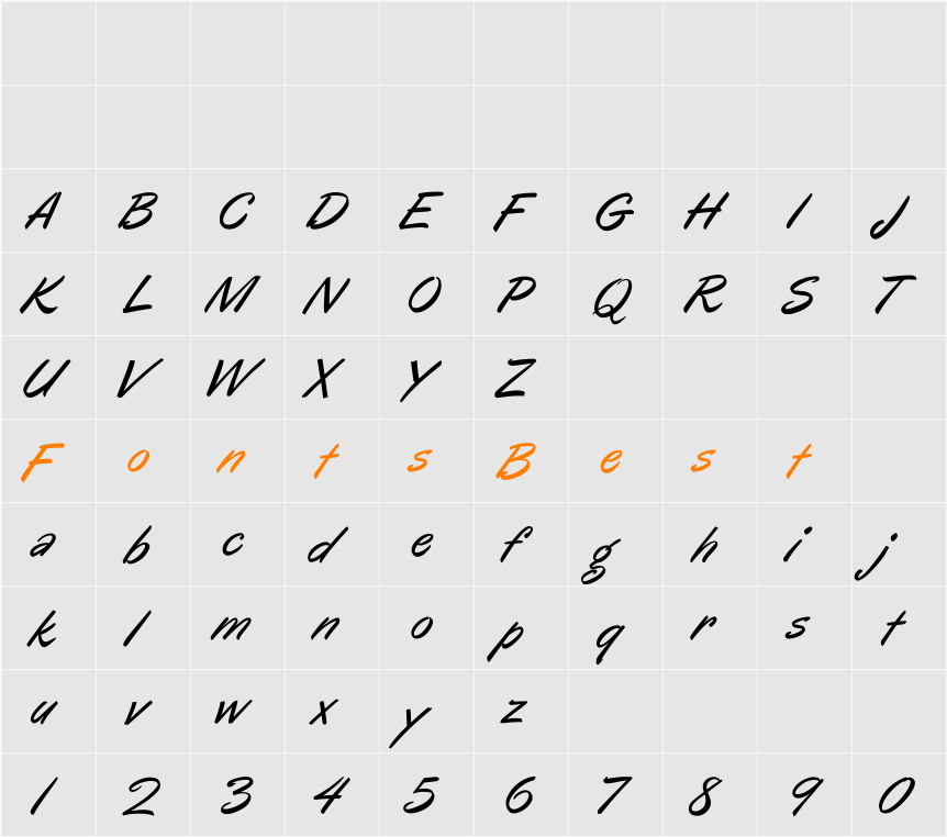 Oregano Character Map