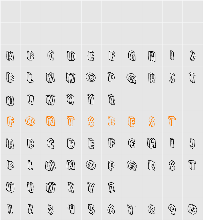 Zupagargonizer Character Map
