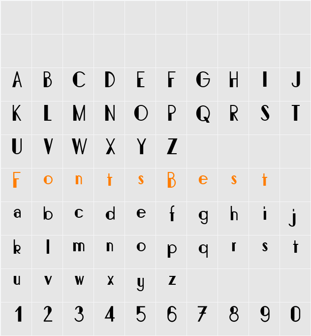 Bonafetti 2 Light Character Map