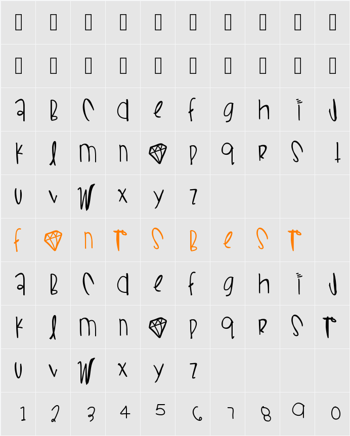 WifiLoveBoo Character Map