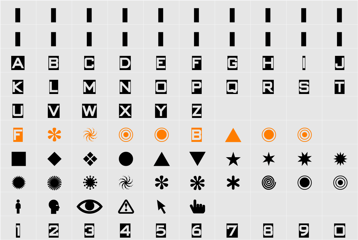 SwishButtons Character Map