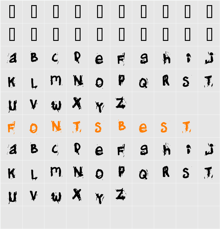 Helifonter Character Map