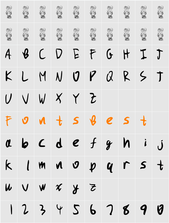 PuchiMono Character Map