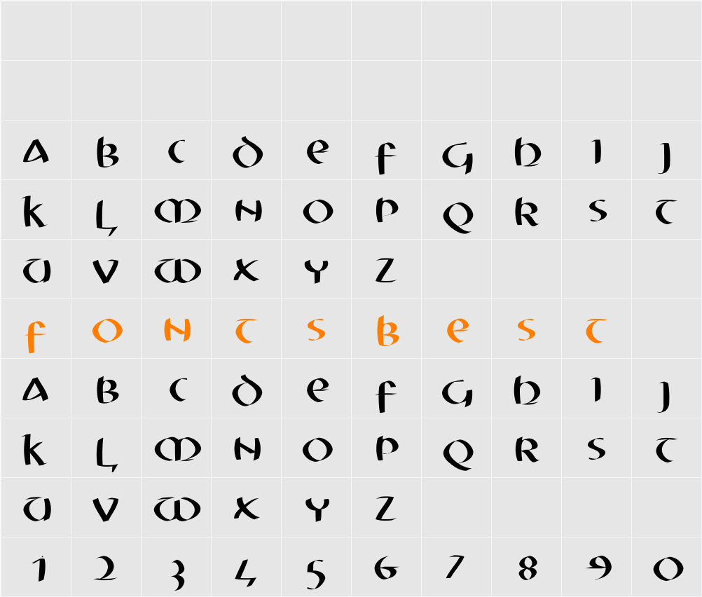 MKUnCialeFS Character Map