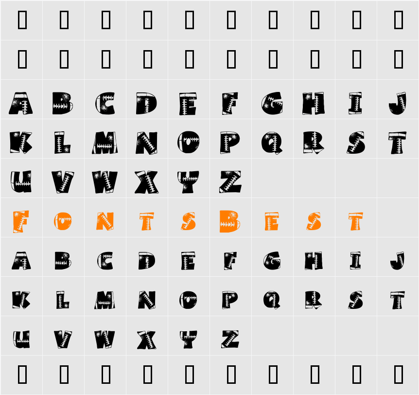Touchdown Character Map