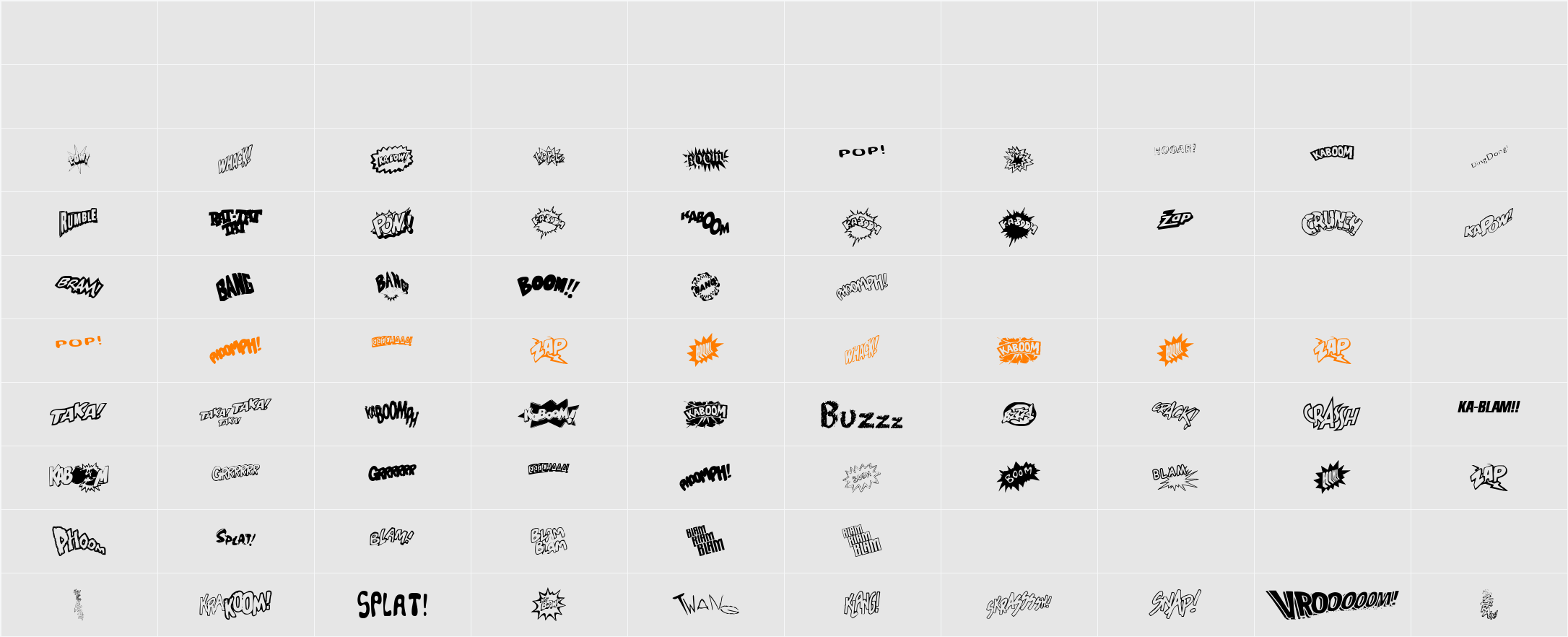 Sound FX Character Map