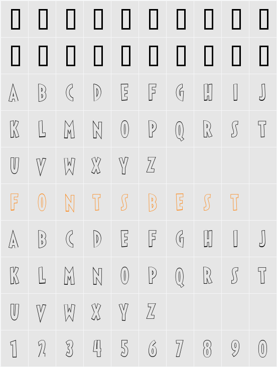 Sticky Moula BTN Outline Character Map