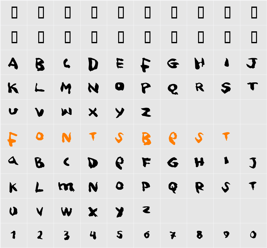 Squitcher Character Map