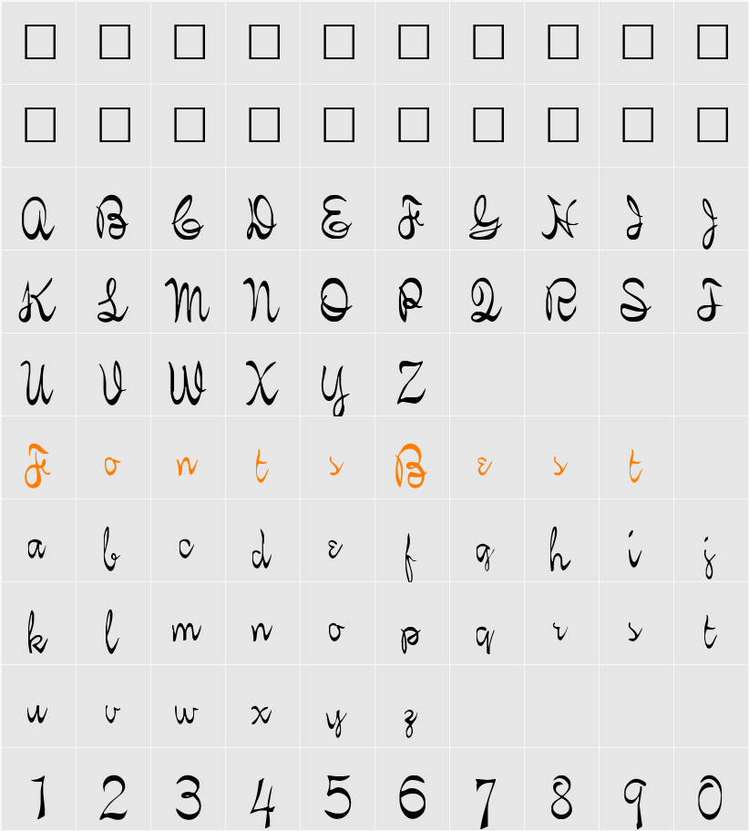 KellyBrown Character Map