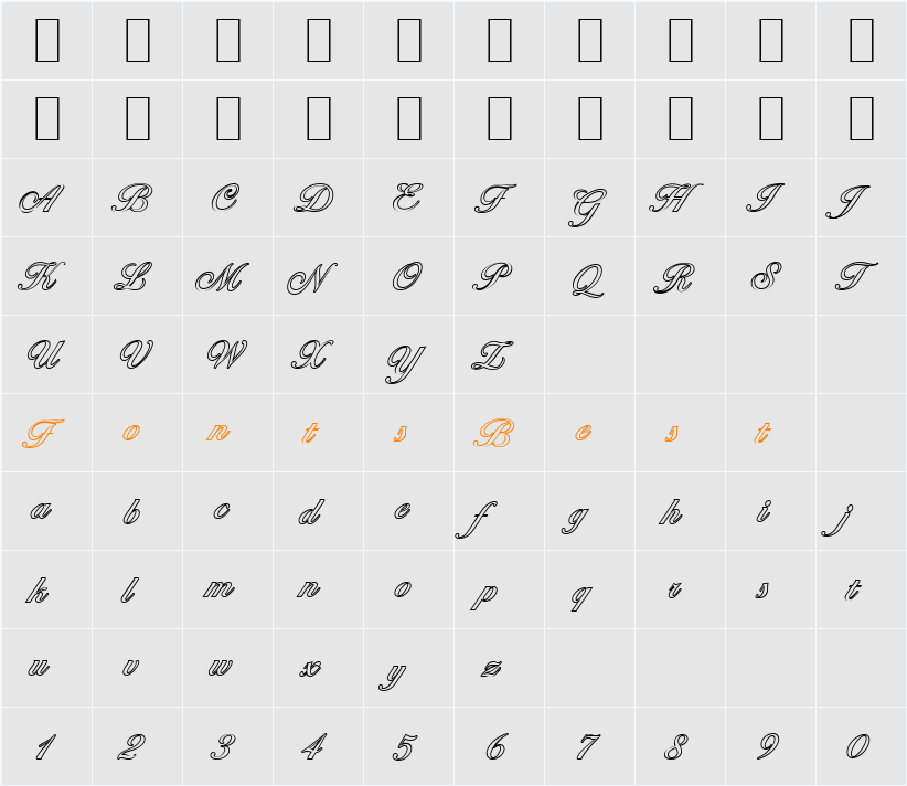 NicholasBeckerOutline Character Map