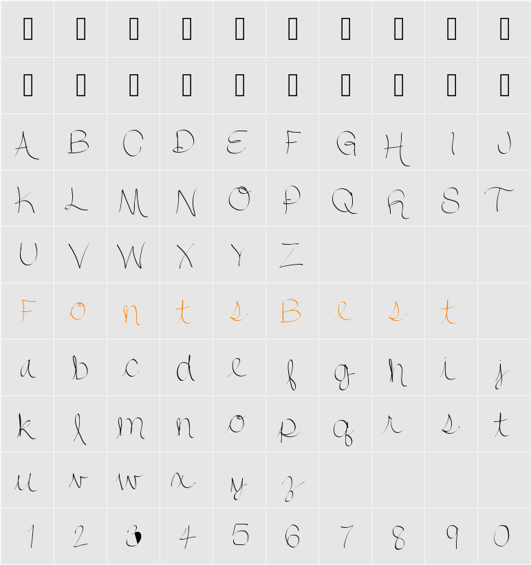 htquickie Character Map