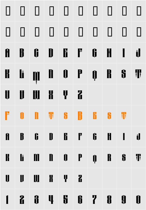 LHF Conclave SHARP reg Character Map