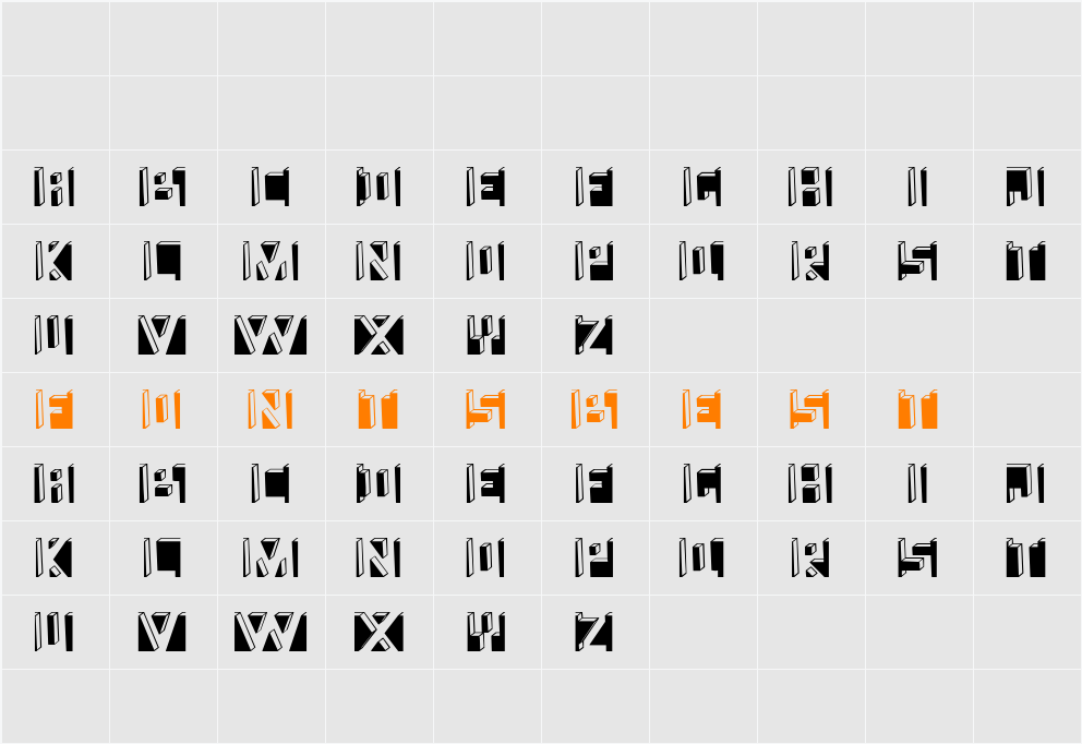 Namafont Character Map