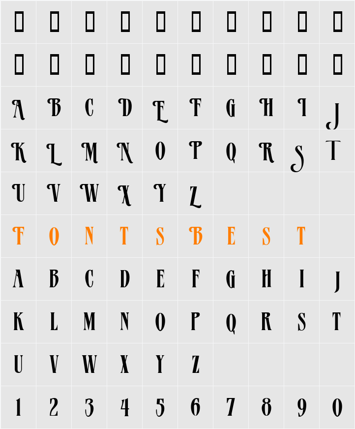 Verve Alternate Character Map