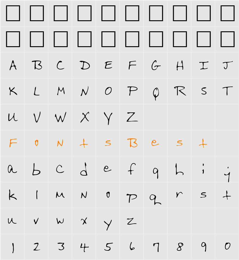 LEHN206 Character Map