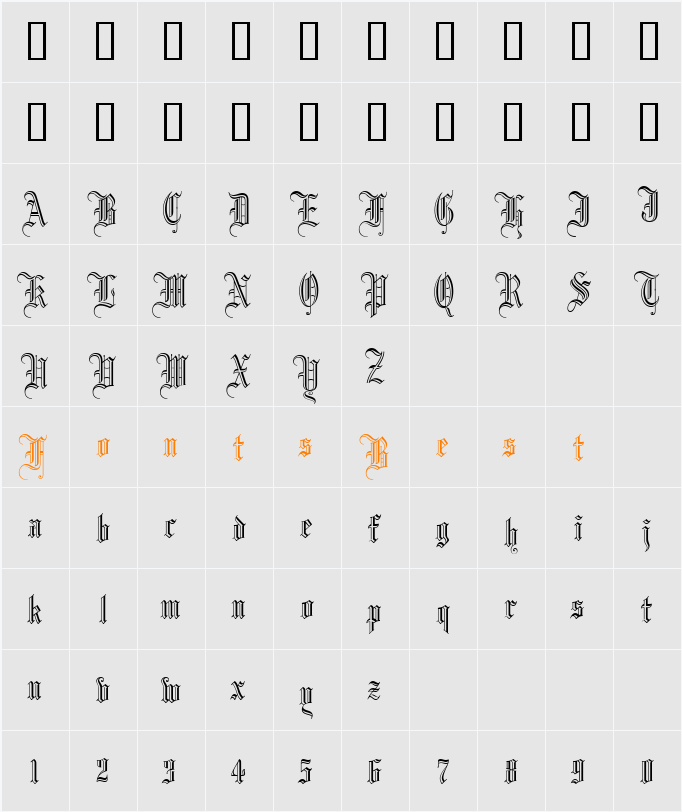 Dr.Po GothicRu Character Map