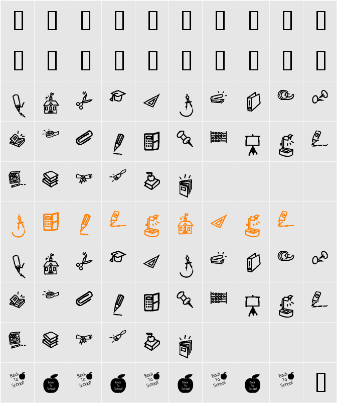 KR Back To School Dings Character Map
