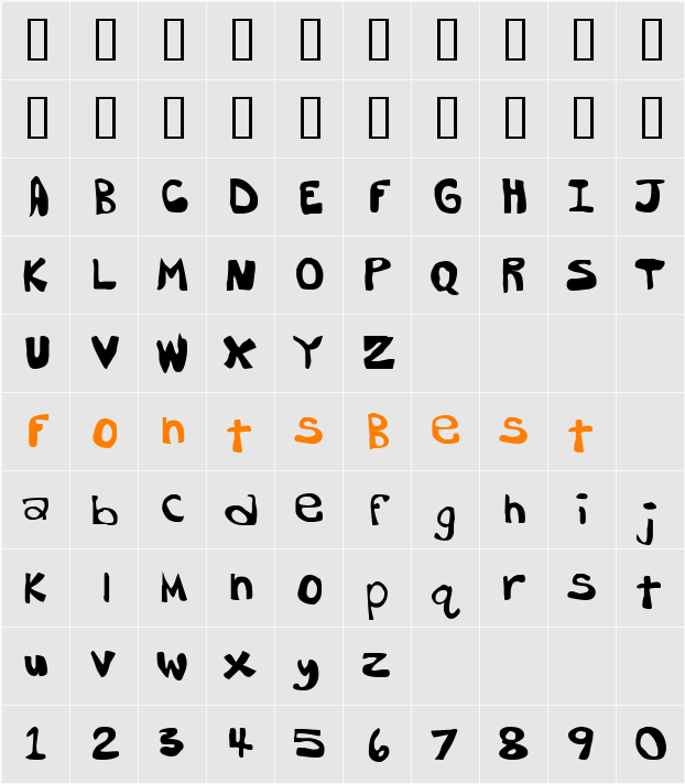 Dorkbutt Character Map
