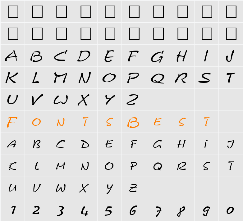 PyxidQuick Character Map